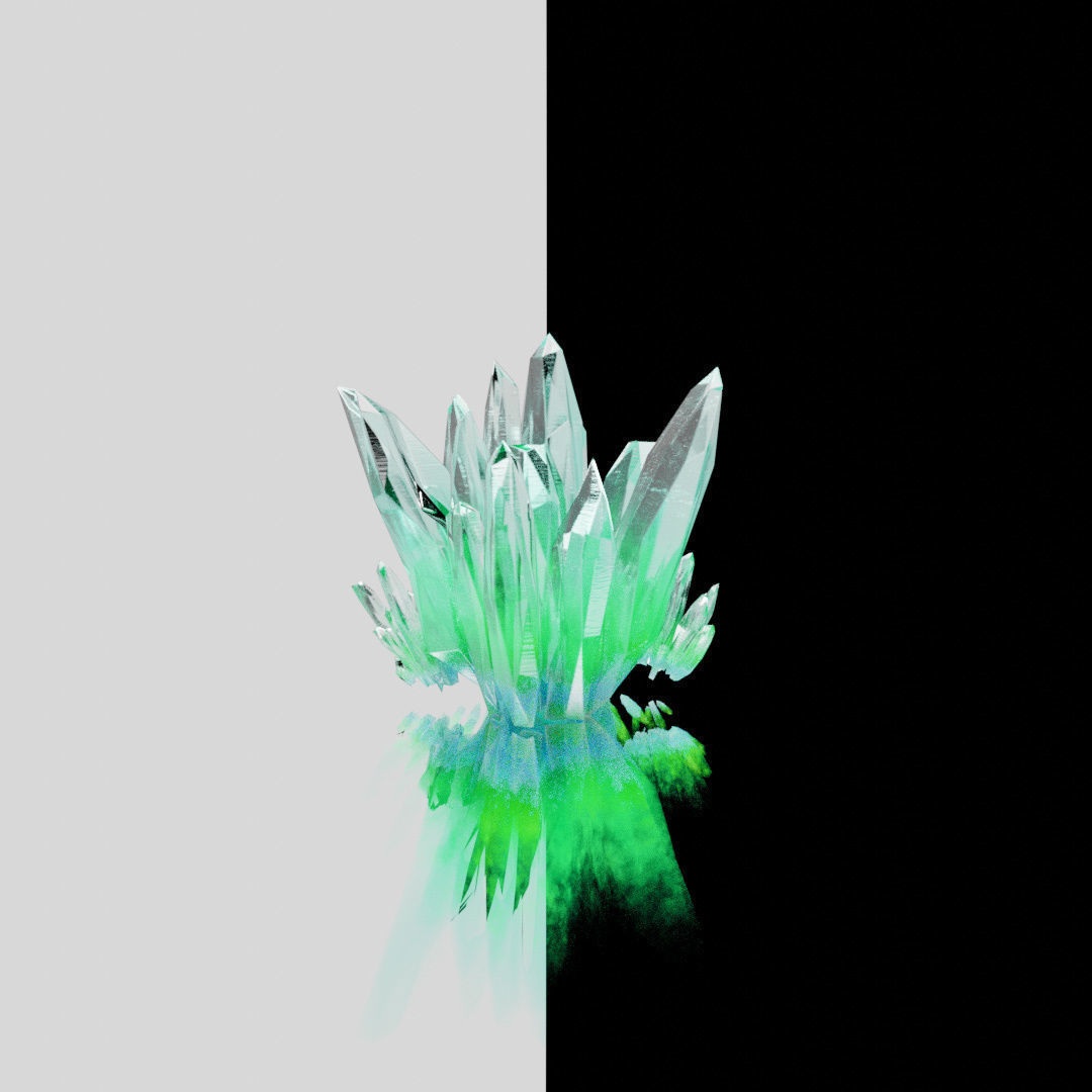 Multi-Color Crystals Low-poly 3D model_5