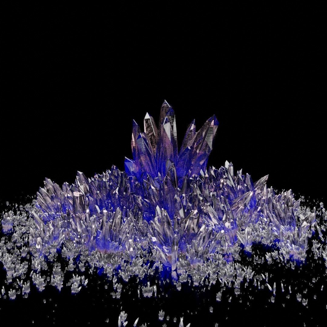 Multi-Color Crystals Low-poly 3D model_2