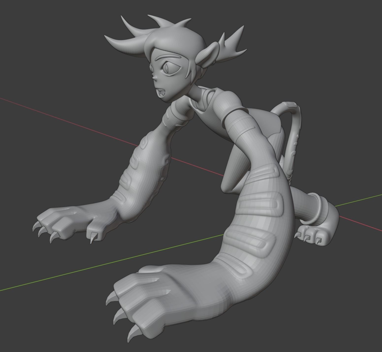 Kipo with all Jaguar traits 3D print model_5