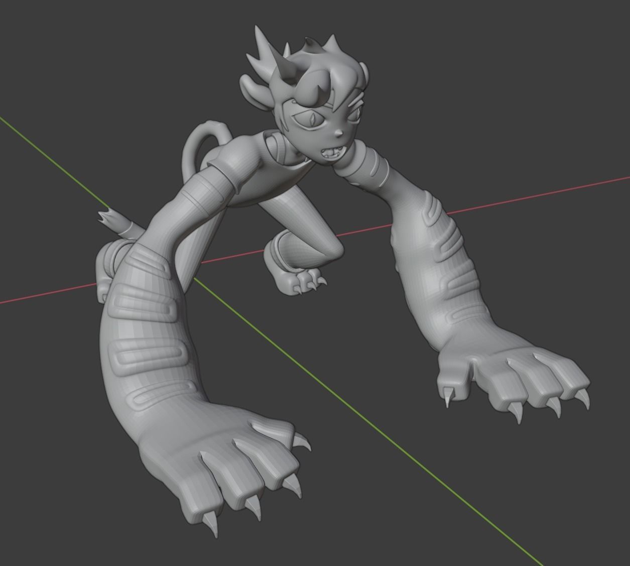 Kipo with all Jaguar traits 3D print model_4