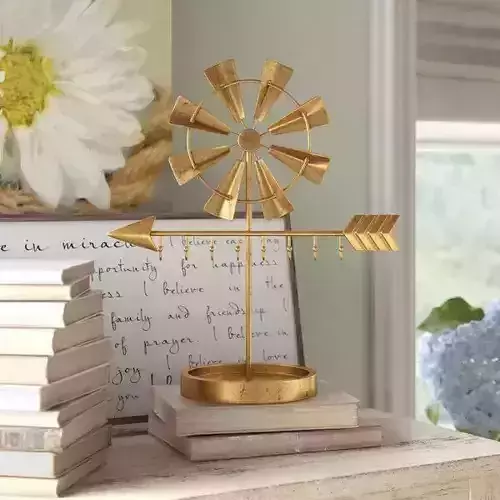 Gold Lucas Windmill Sculpture 3D model