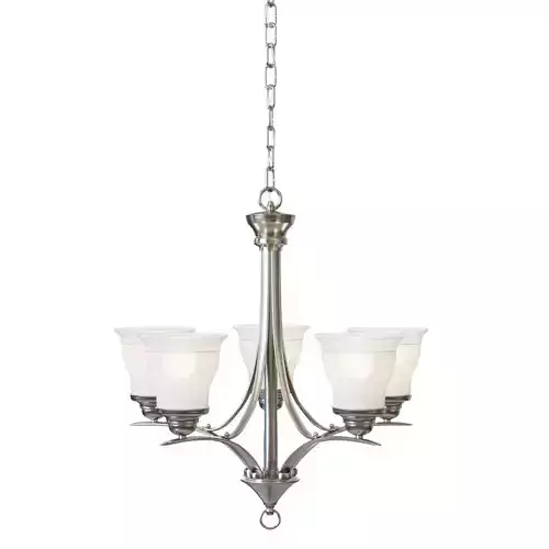 Trinity 5 Light Brush Nickel Chandelier 3D model