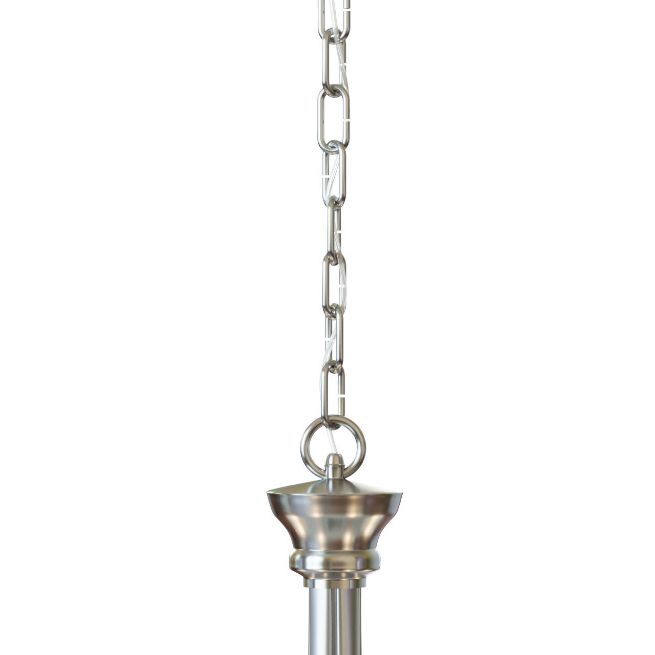 Trinity 5 Light Brush Nickel Chandelier 3D model_1