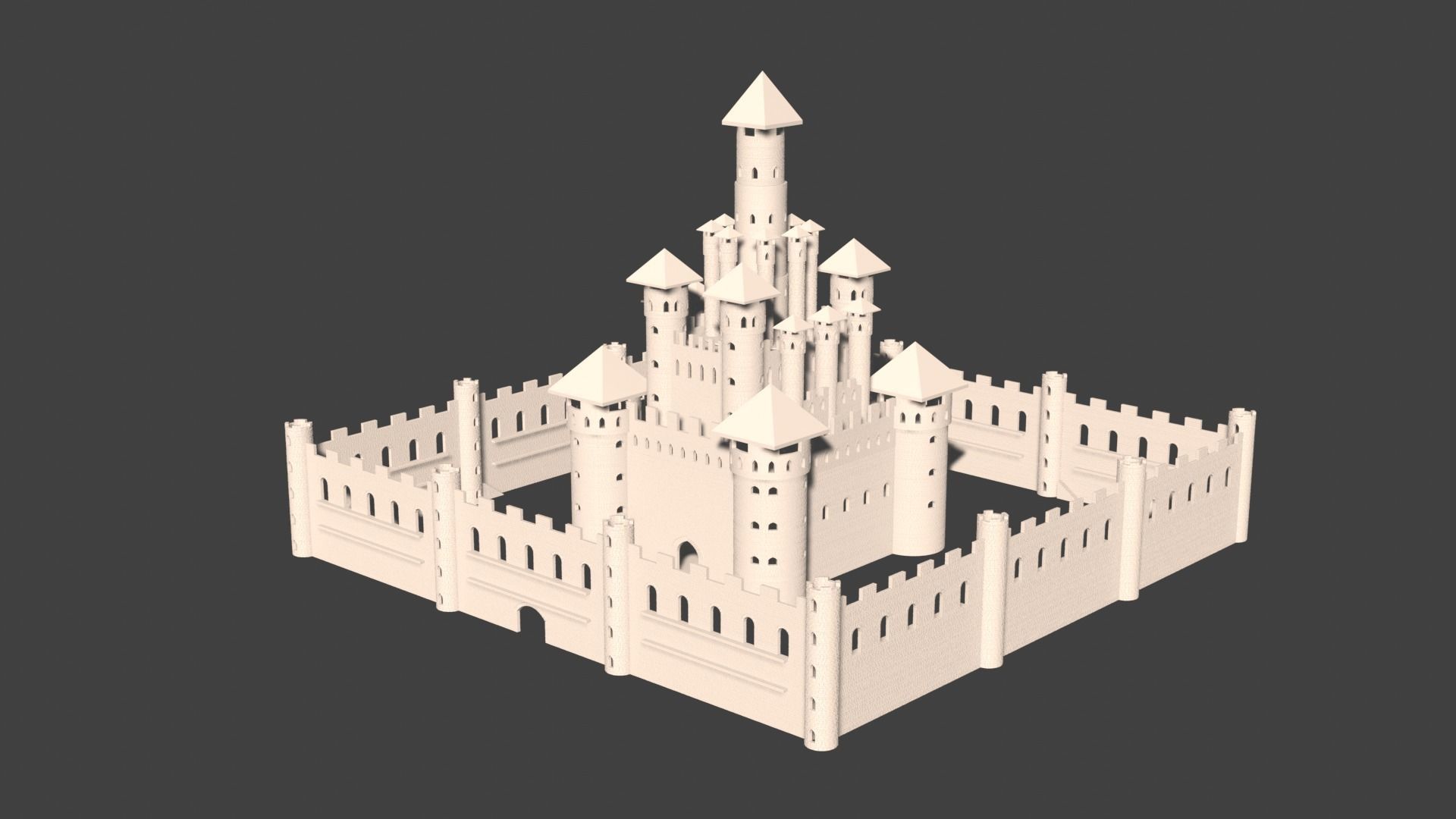 Castle Medieval 3D model_10
