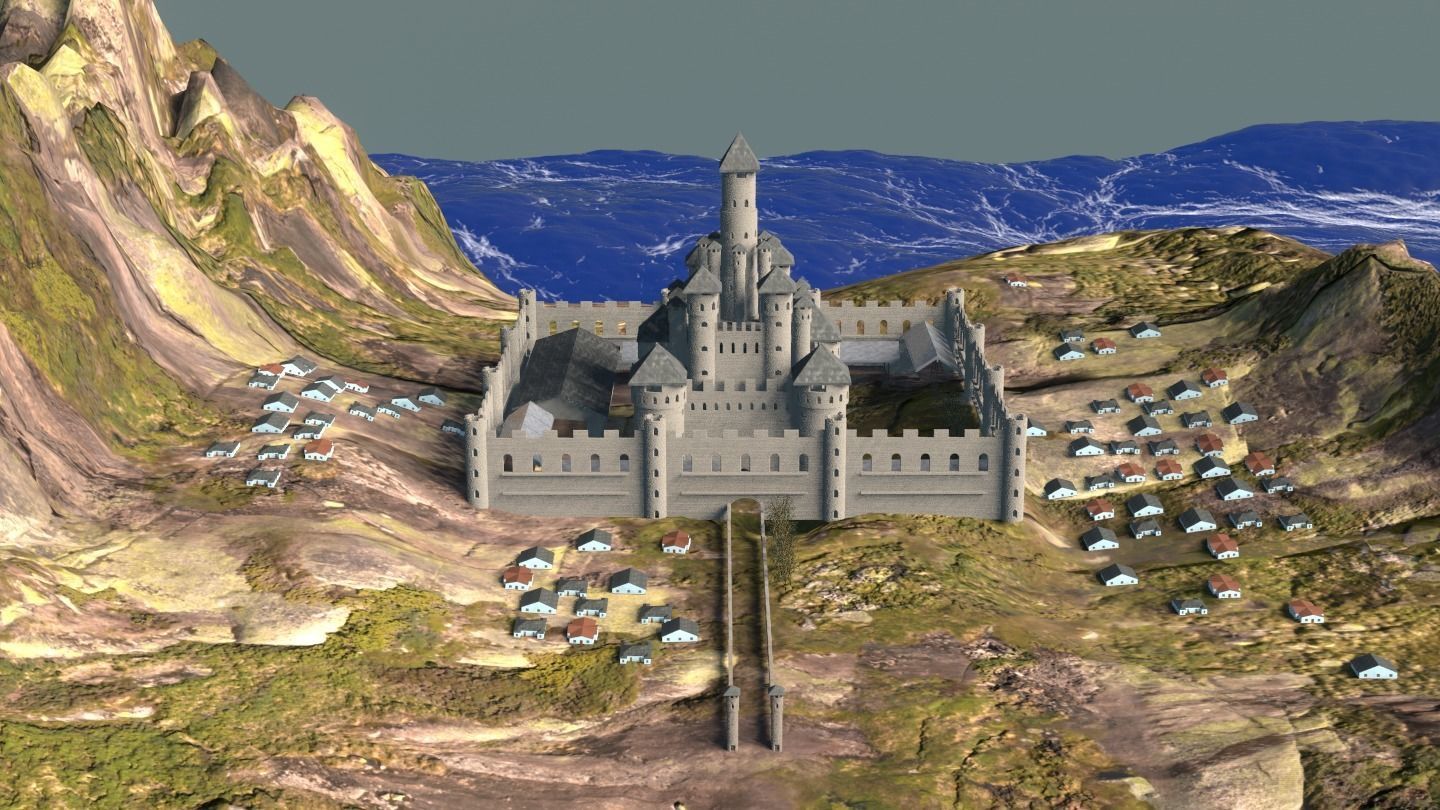 Castle Medieval 3D model_4