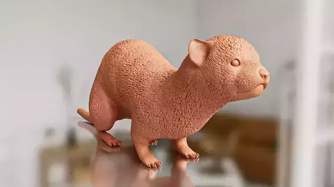 Cute but Realistic Ferret Toy Model