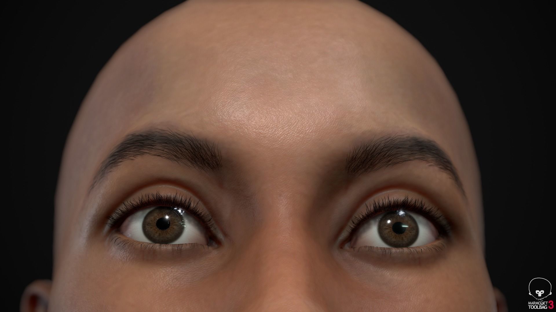 Black skinny woman body Low-poly 3D model_20