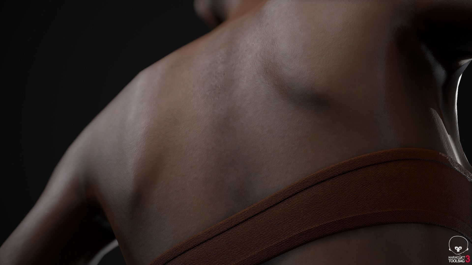 Black skinny woman body Low-poly 3D model_22