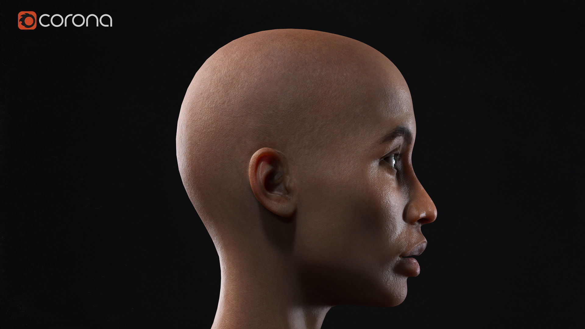 Black skinny woman body Low-poly 3D model_2