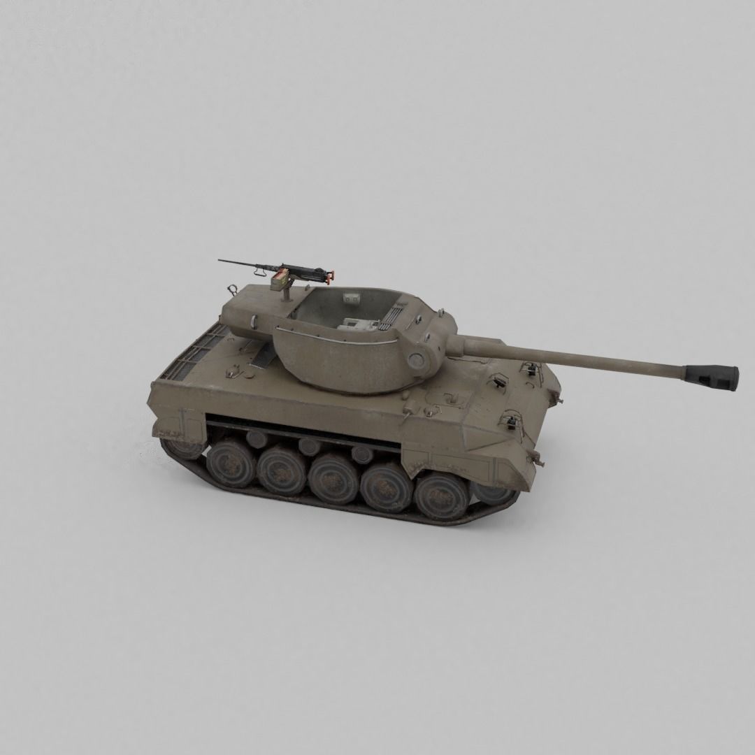 Super Hellcat Tank Destroyer Low-poly 3D model_17