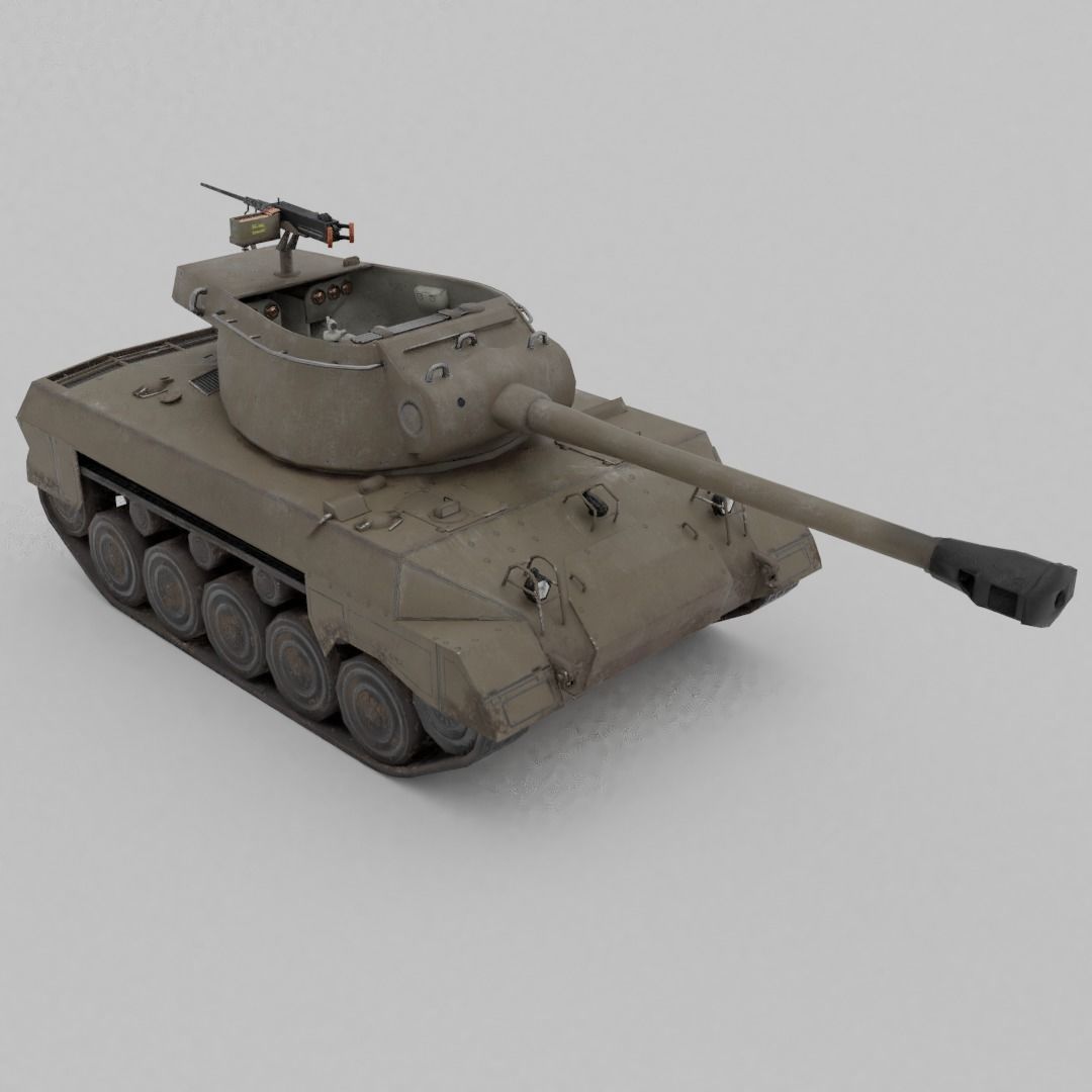 Super Hellcat Tank Destroyer Low-poly 3D model_4