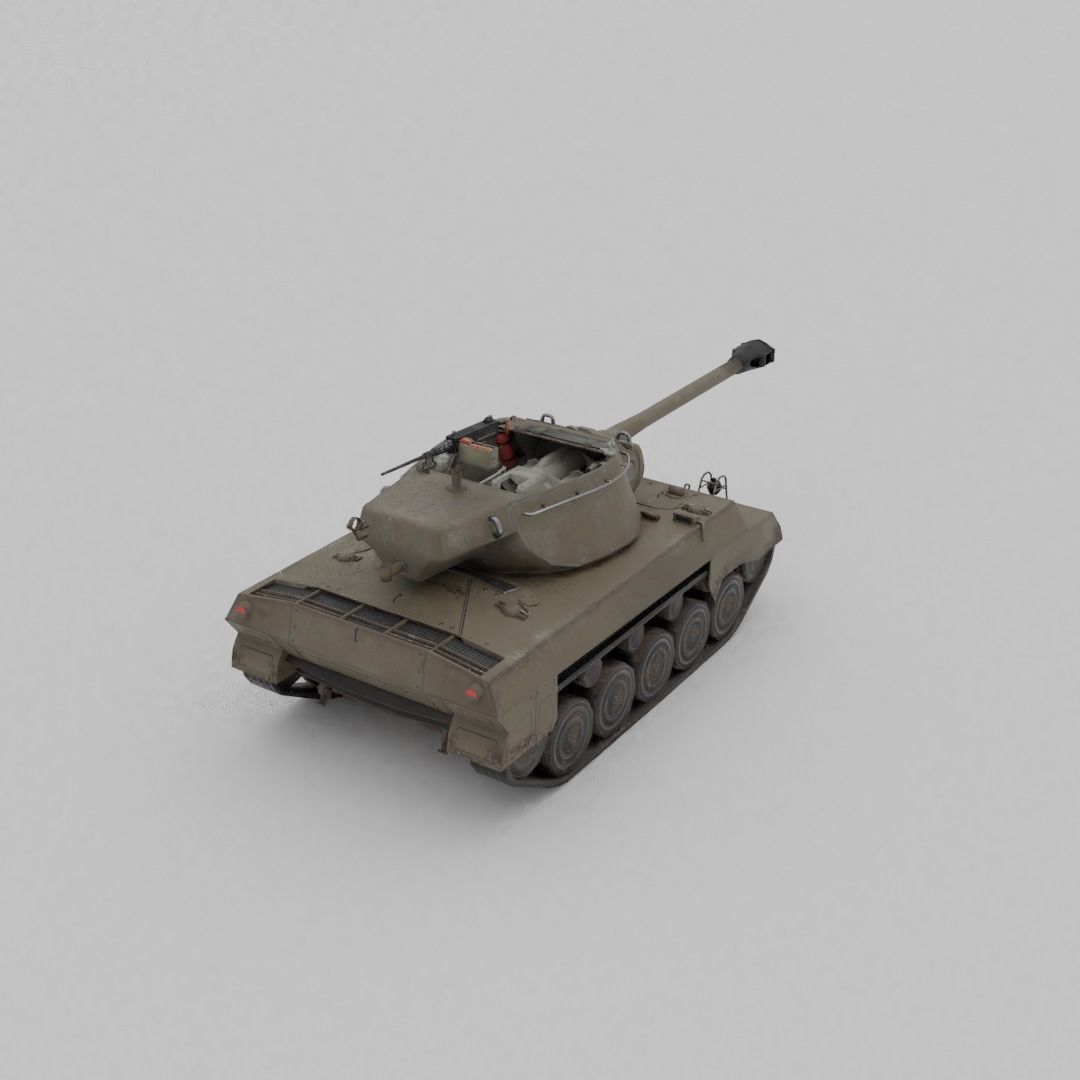 Super Hellcat Tank Destroyer Low-poly 3D model_25