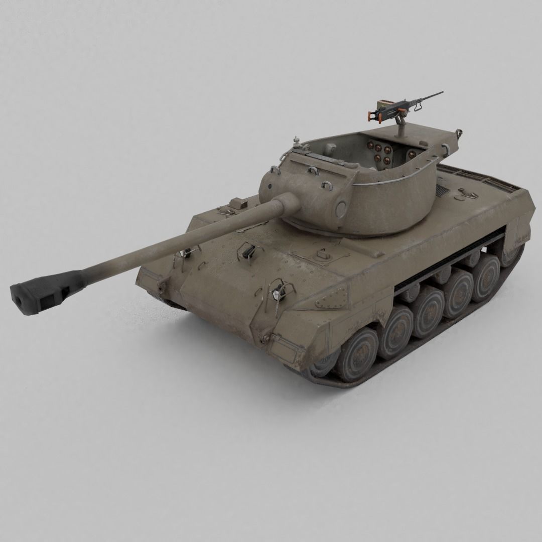 Super Hellcat Tank Destroyer Low-poly 3D model_2