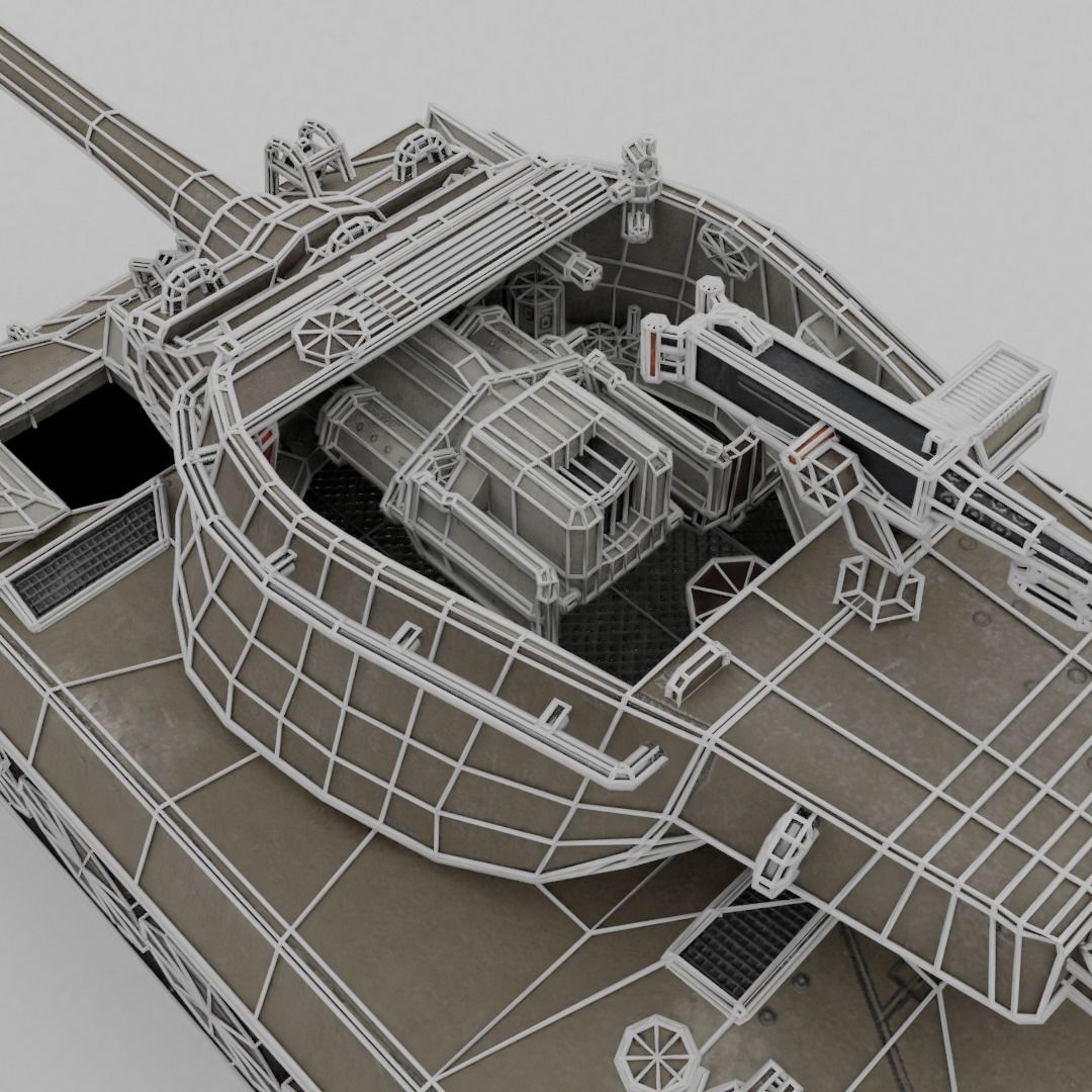 Super Hellcat Tank Destroyer Low-poly 3D model_13