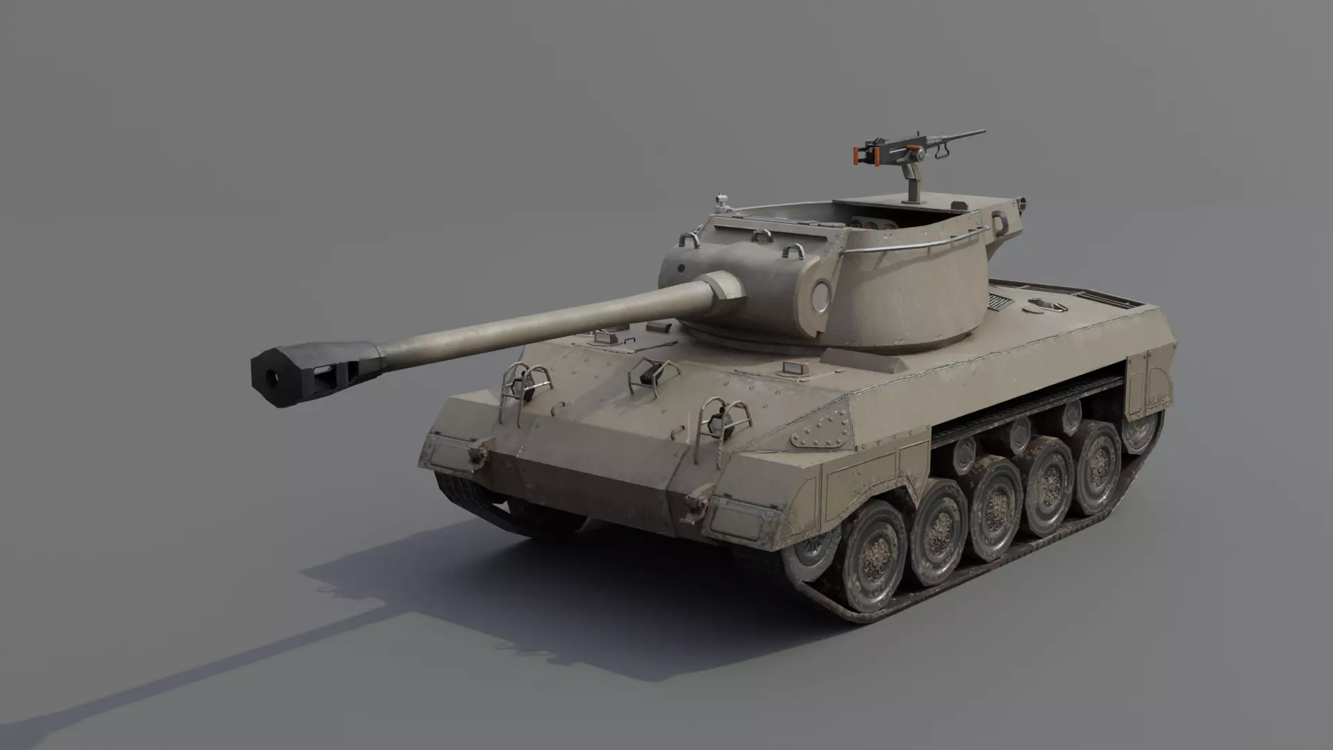 Super Hellcat Tank Destroyer Low-poly 3D model_0