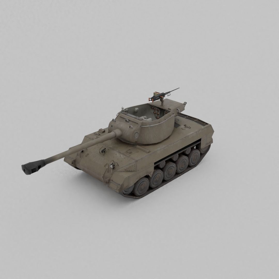 Super Hellcat Tank Destroyer Low-poly 3D model_20