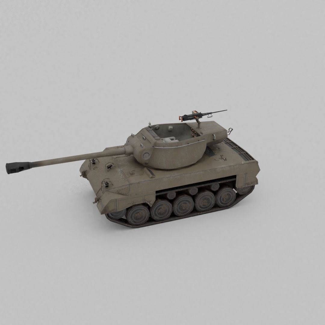Super Hellcat Tank Destroyer Low-poly 3D model_16