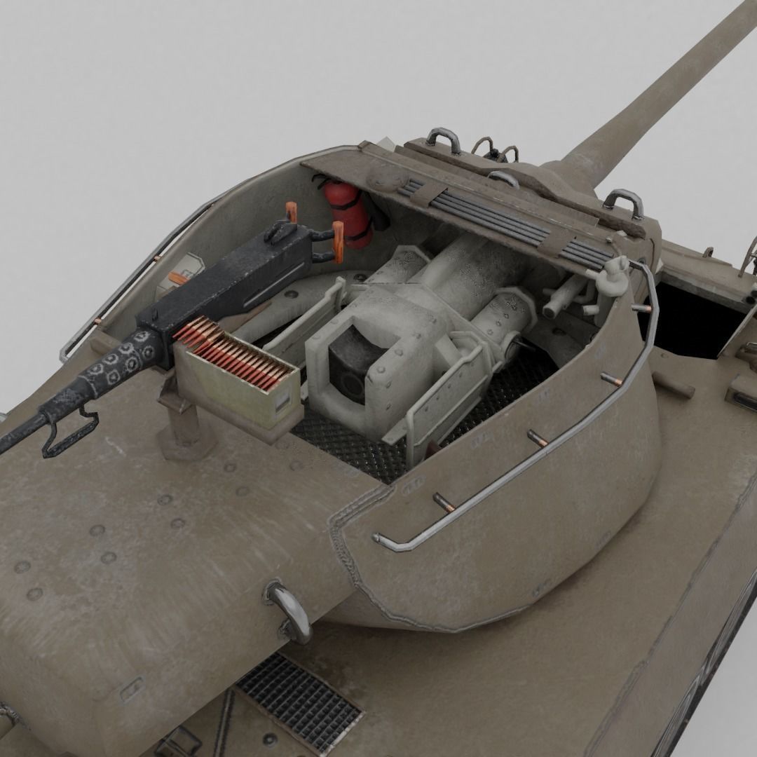 Super Hellcat Tank Destroyer Low-poly 3D model_10