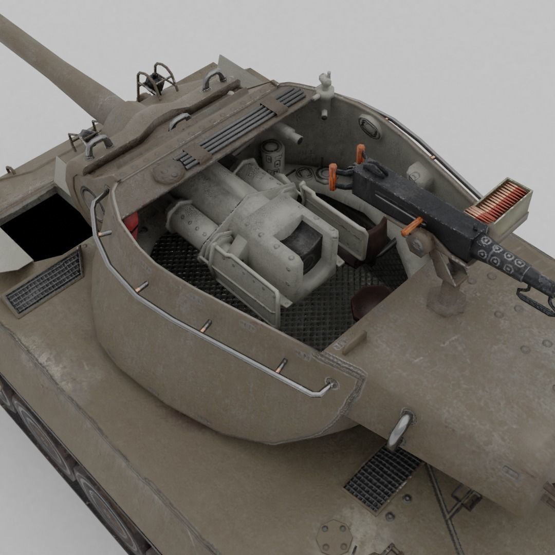 Super Hellcat Tank Destroyer Low-poly 3D model_12