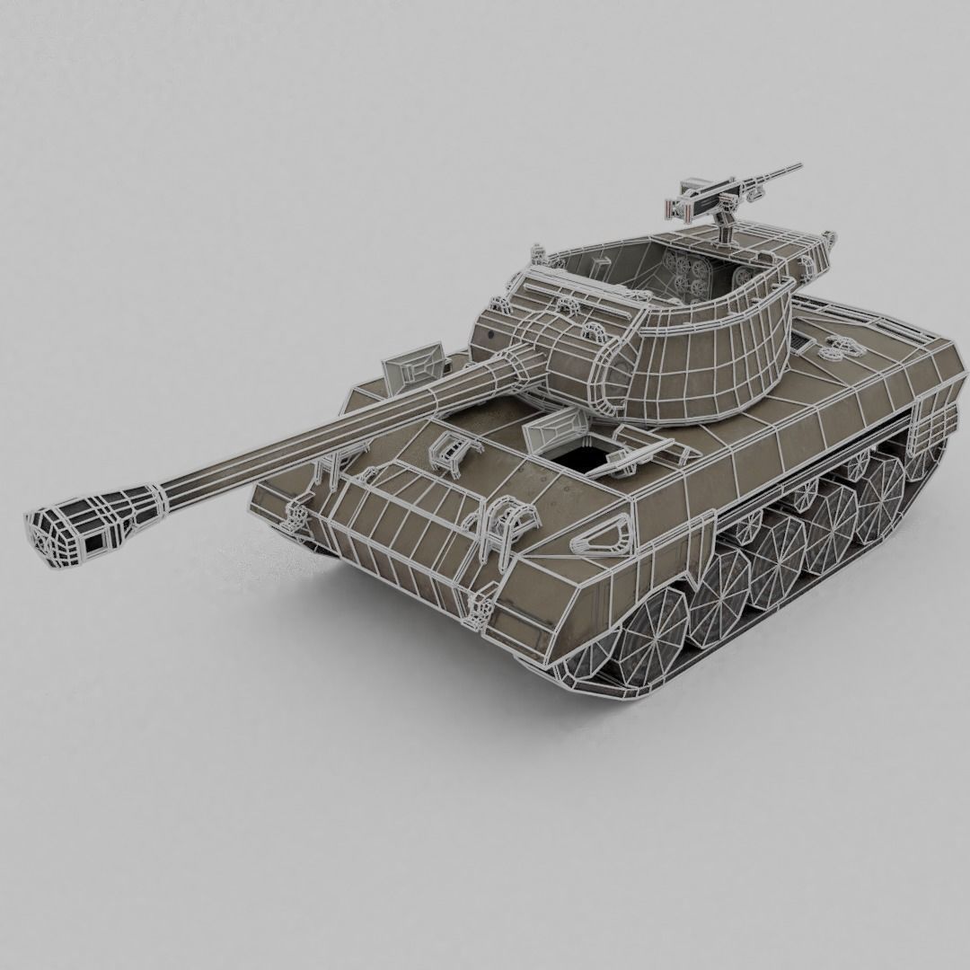 Super Hellcat Tank Destroyer Low-poly 3D model_3