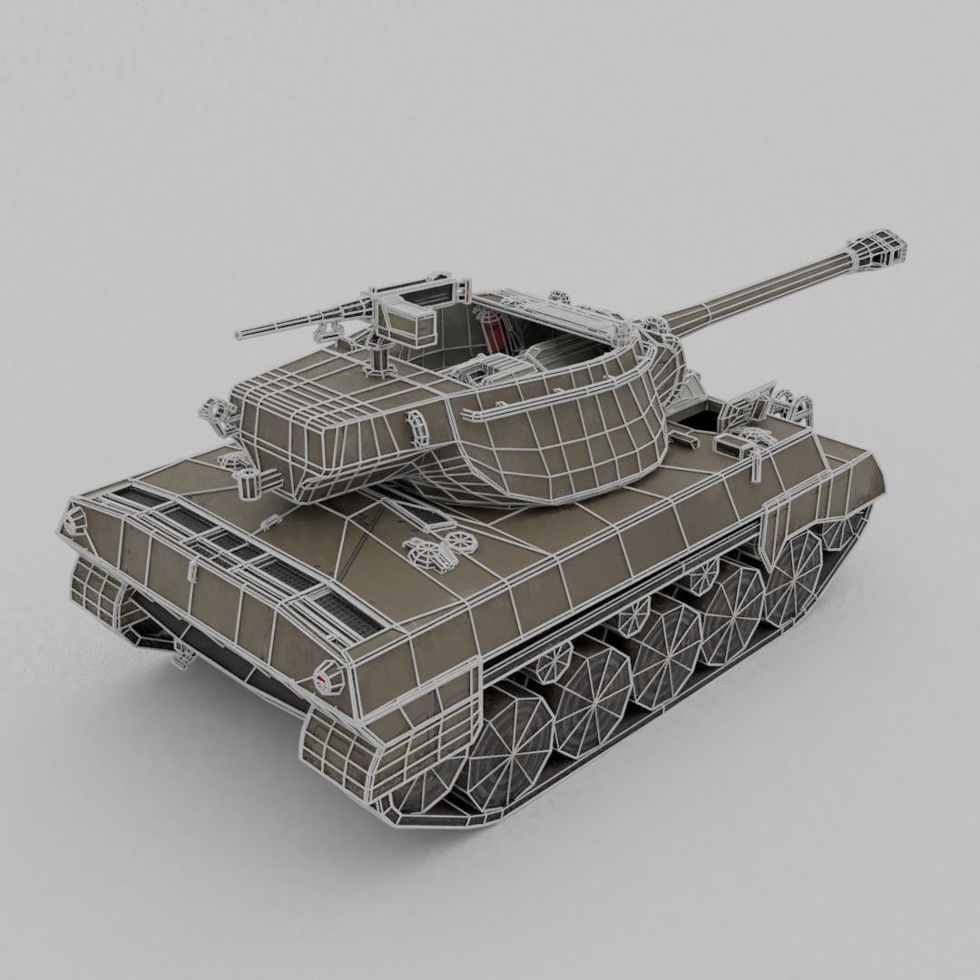 Super Hellcat Tank Destroyer Low-poly 3D model_7