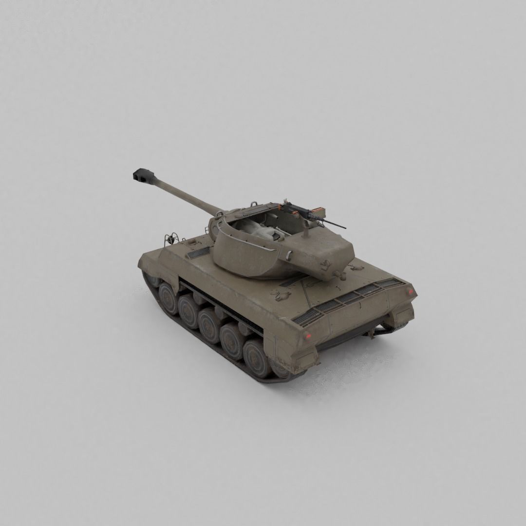 Super Hellcat Tank Destroyer Low-poly 3D model_19