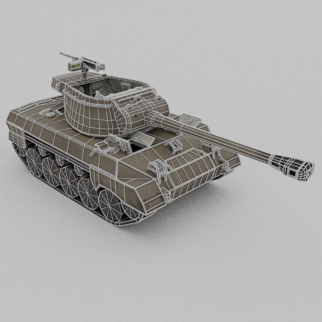 Super Hellcat Tank Destroyer Low-poly 3D model_5