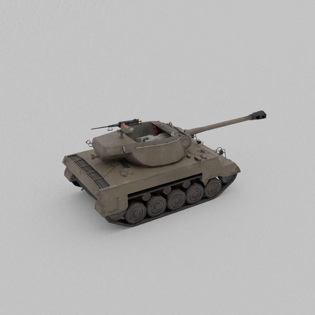 Super Hellcat Tank Destroyer Low-poly 3D model_27