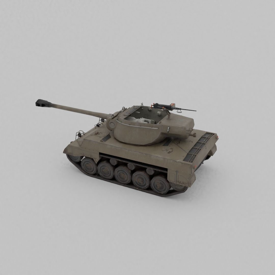 Super Hellcat Tank Destroyer Low-poly 3D model_15