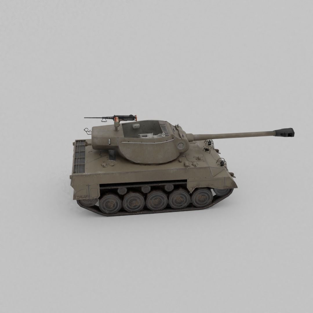 Super Hellcat Tank Destroyer Low-poly 3D model_29