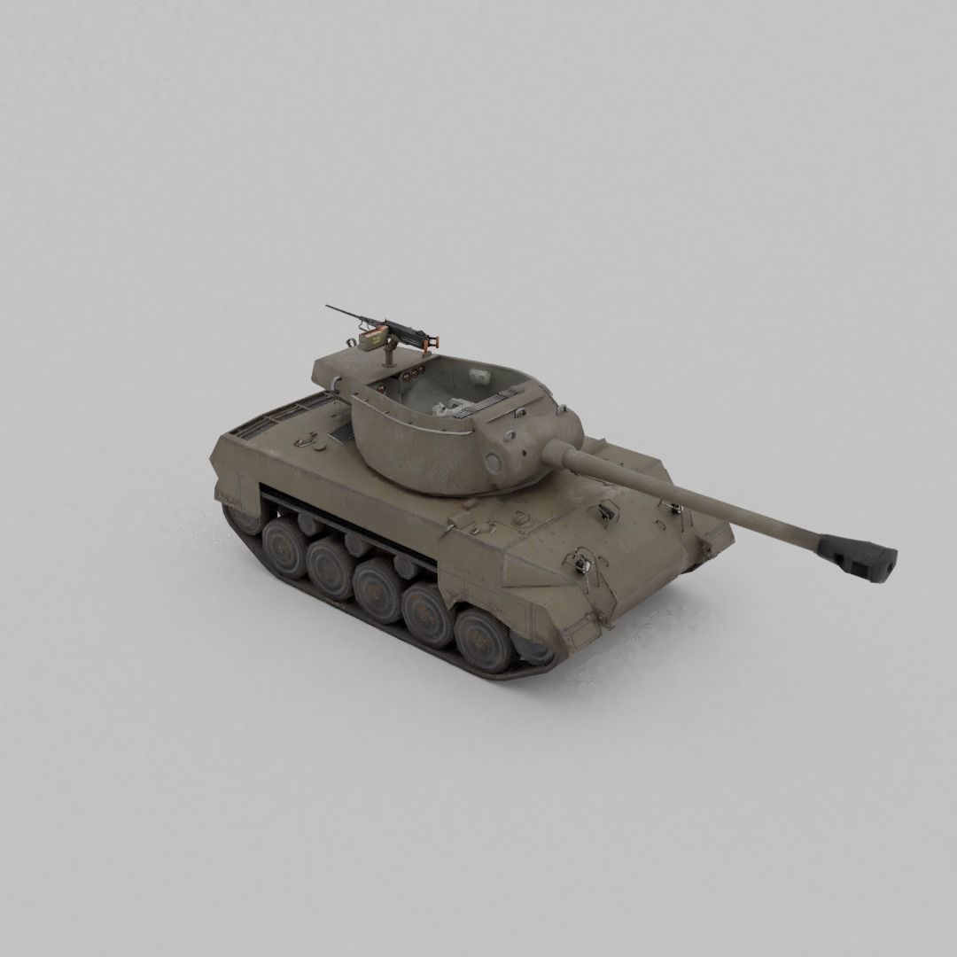 Super Hellcat Tank Destroyer Low-poly 3D model_14