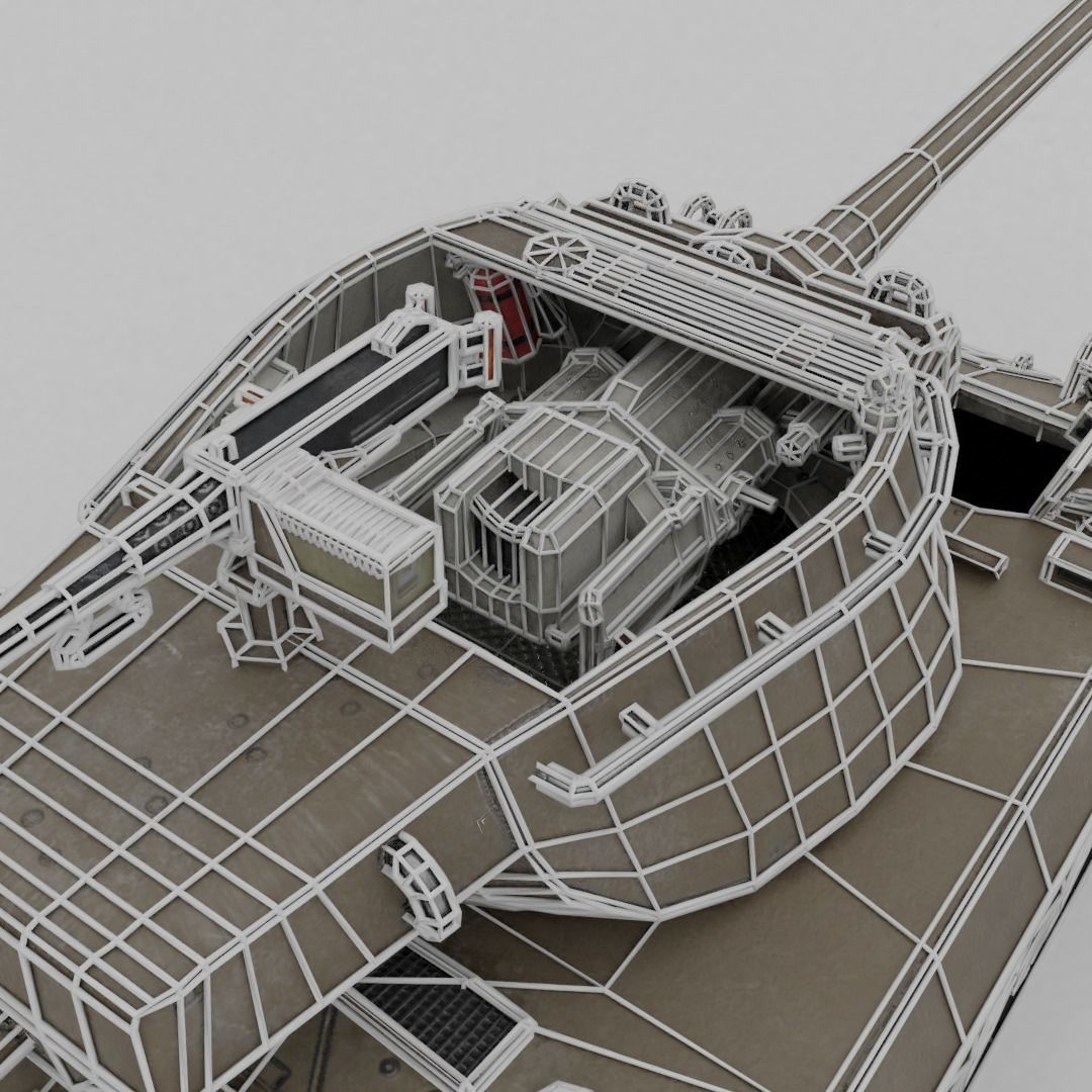 Super Hellcat Tank Destroyer Low-poly 3D model_11