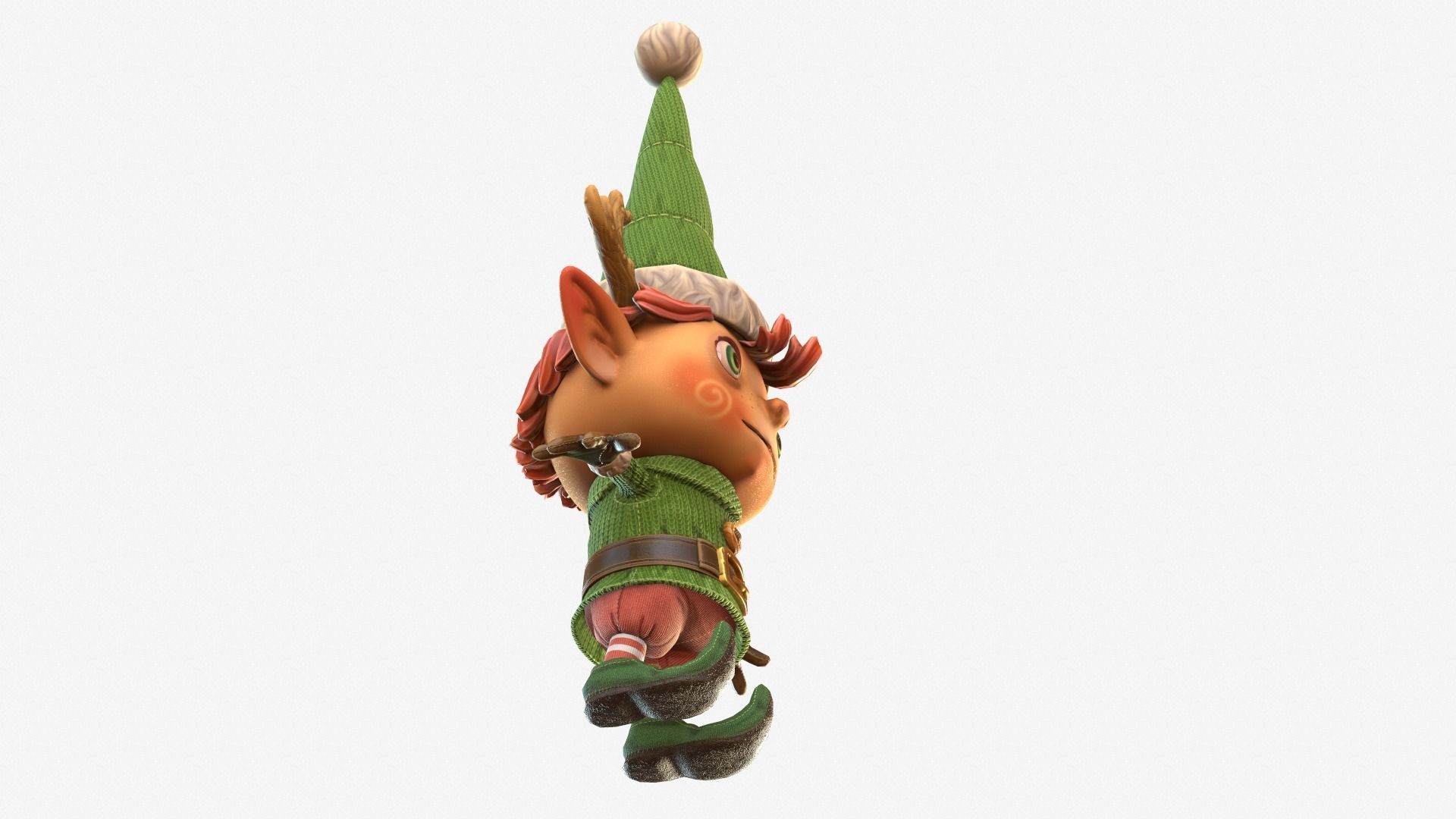 Christmas elf  Low-poly 3D model_44