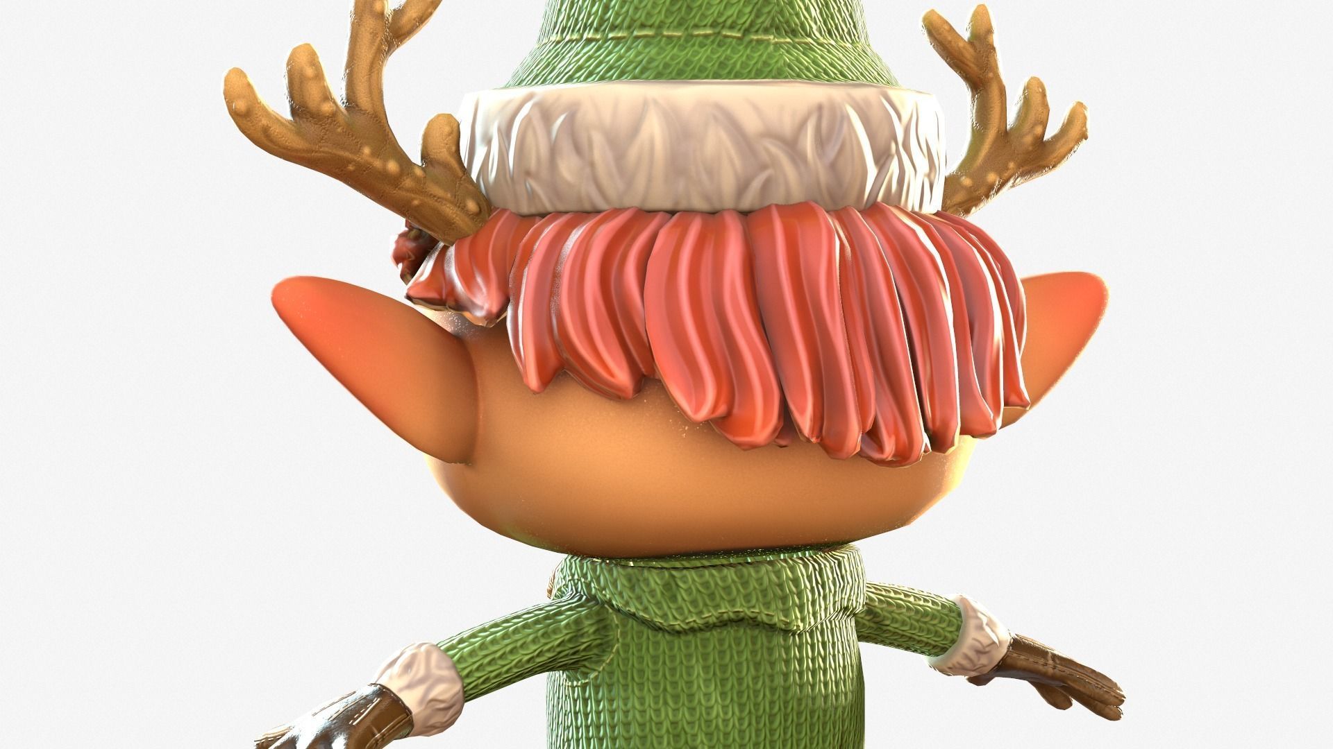 Christmas elf  Low-poly 3D model_28