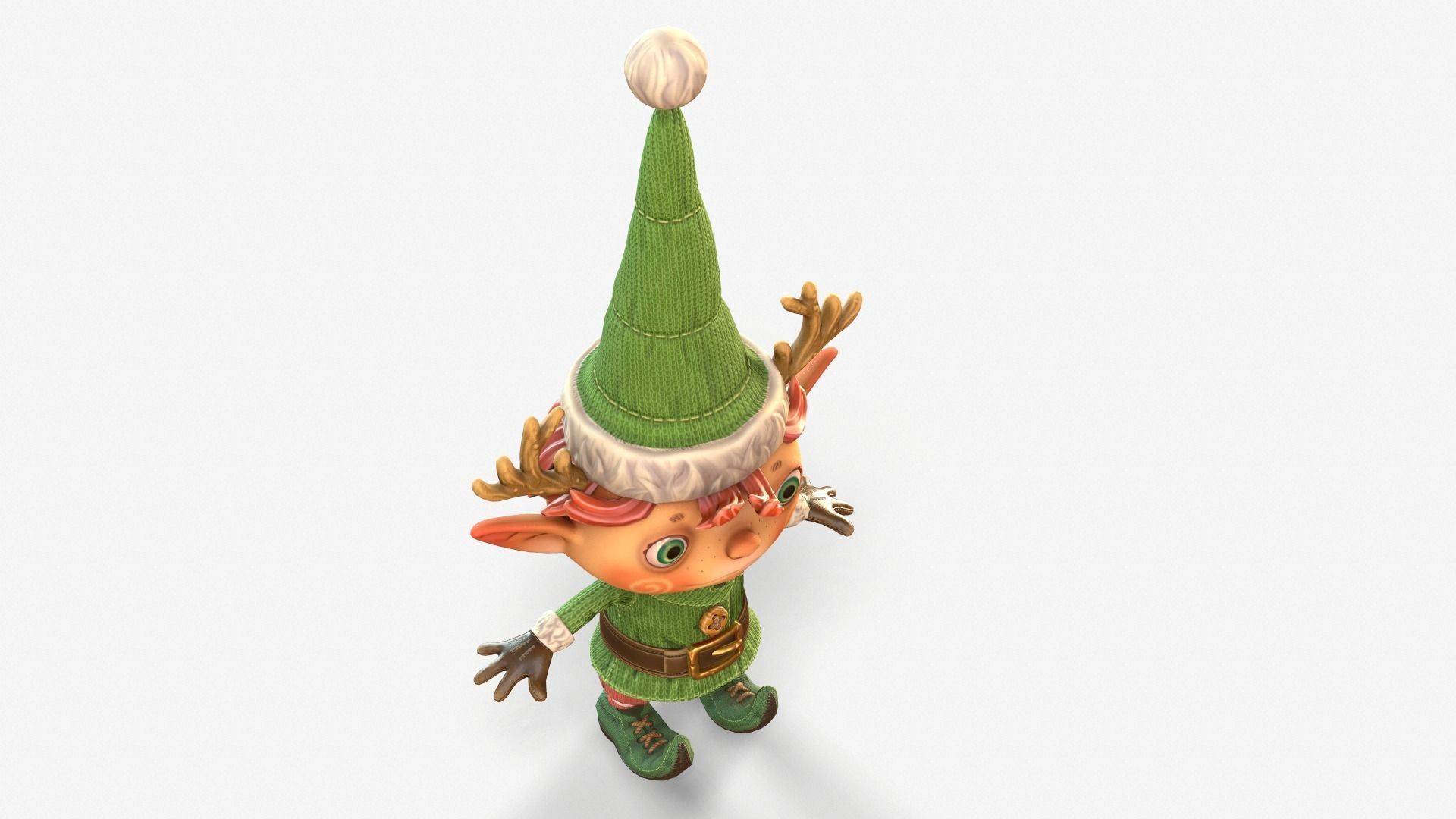 Christmas elf  Low-poly 3D model_33