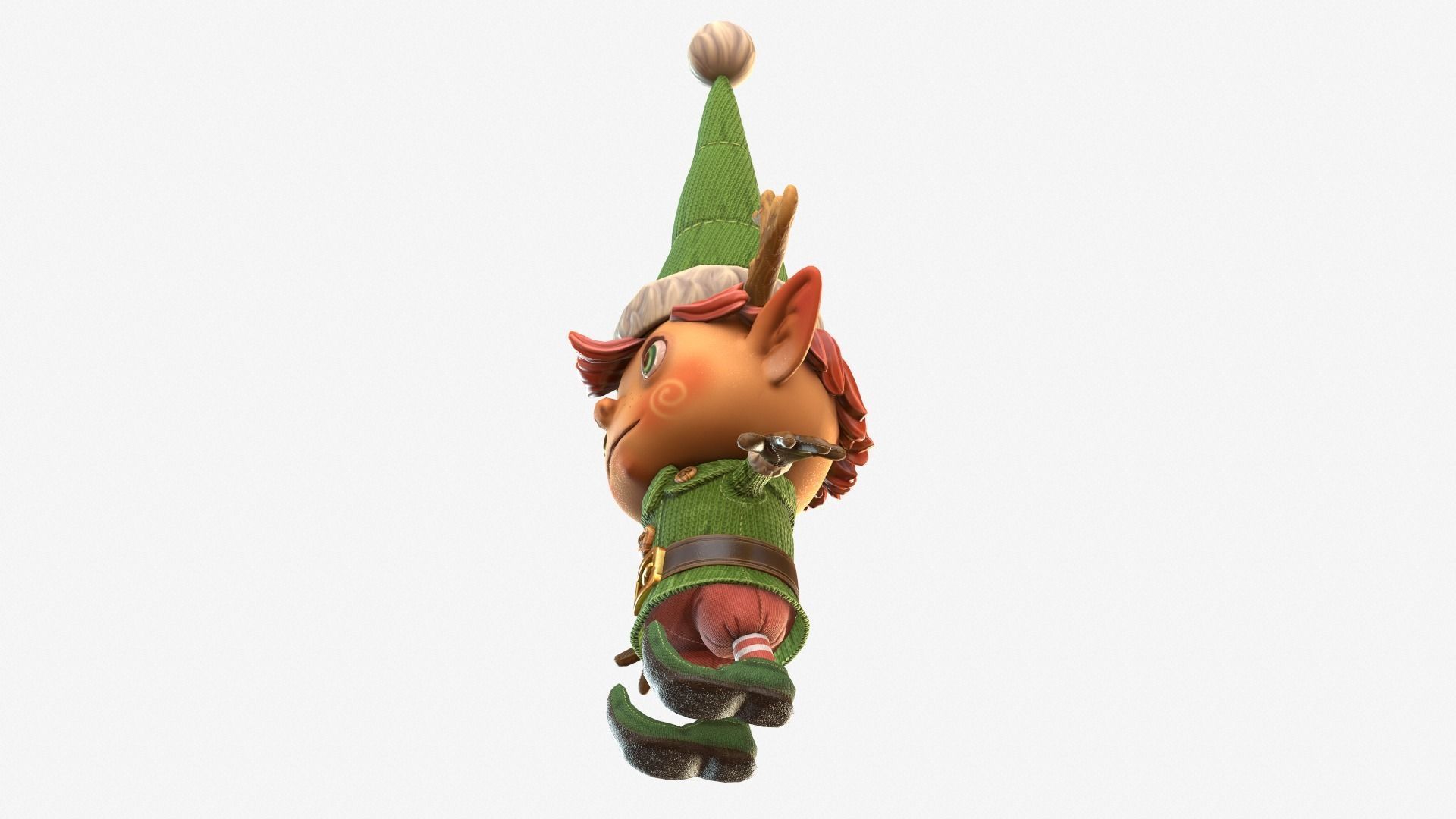 Christmas elf  Low-poly 3D model_50
