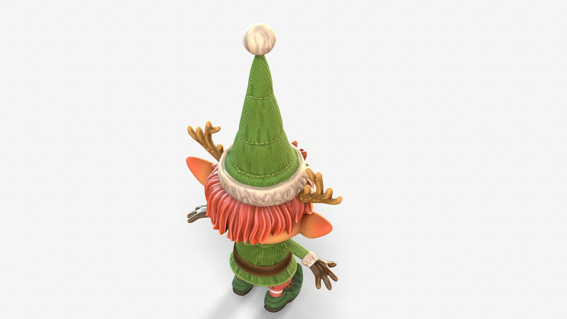 Christmas elf  Low-poly 3D model_36