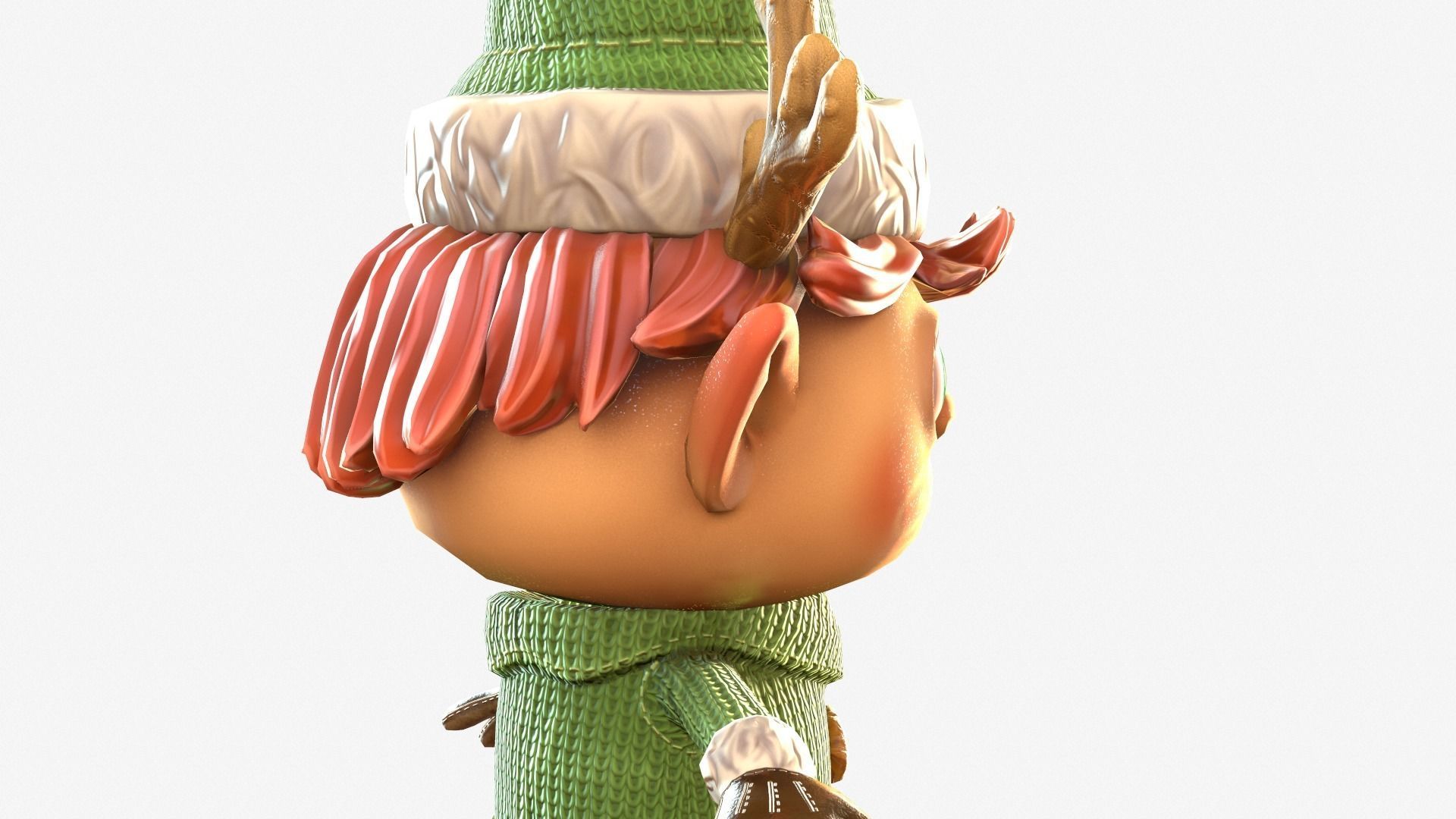 Christmas elf  Low-poly 3D model_25