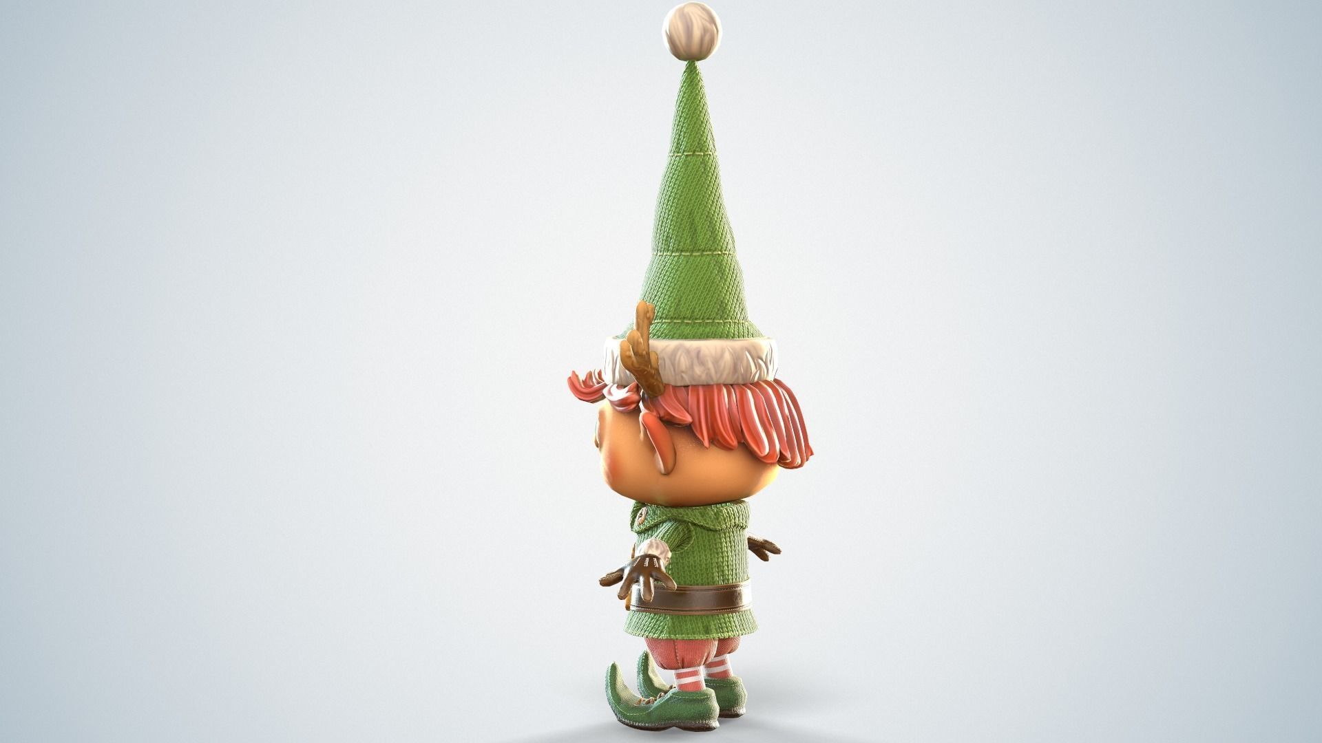 Christmas elf  Low-poly 3D model_9