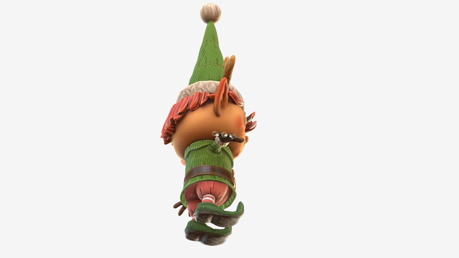 Christmas elf  Low-poly 3D model_45
