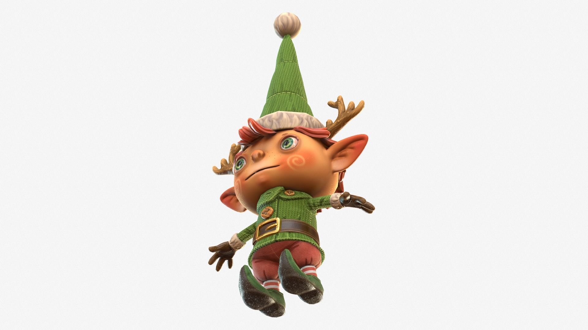 Christmas elf  Low-poly 3D model_51
