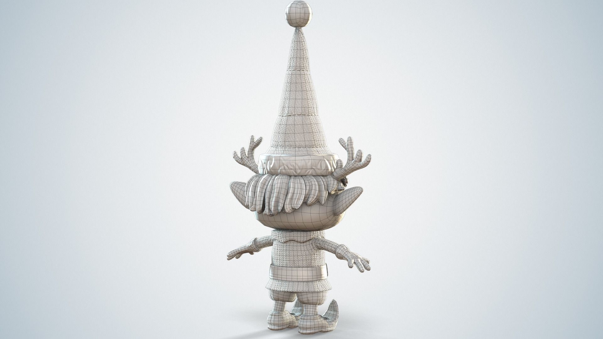 Christmas elf  Low-poly 3D model_16