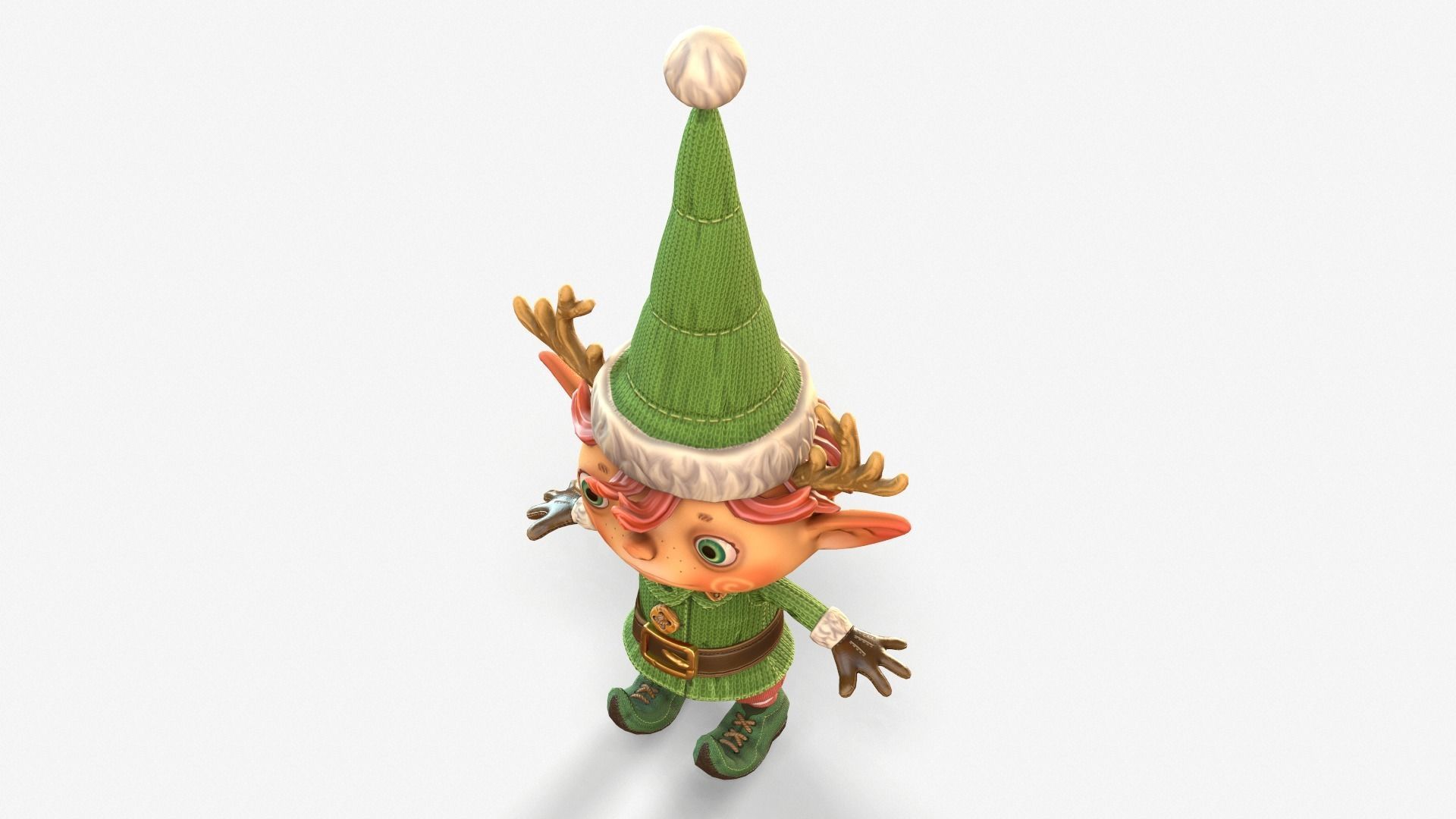 Christmas elf  Low-poly 3D model_41