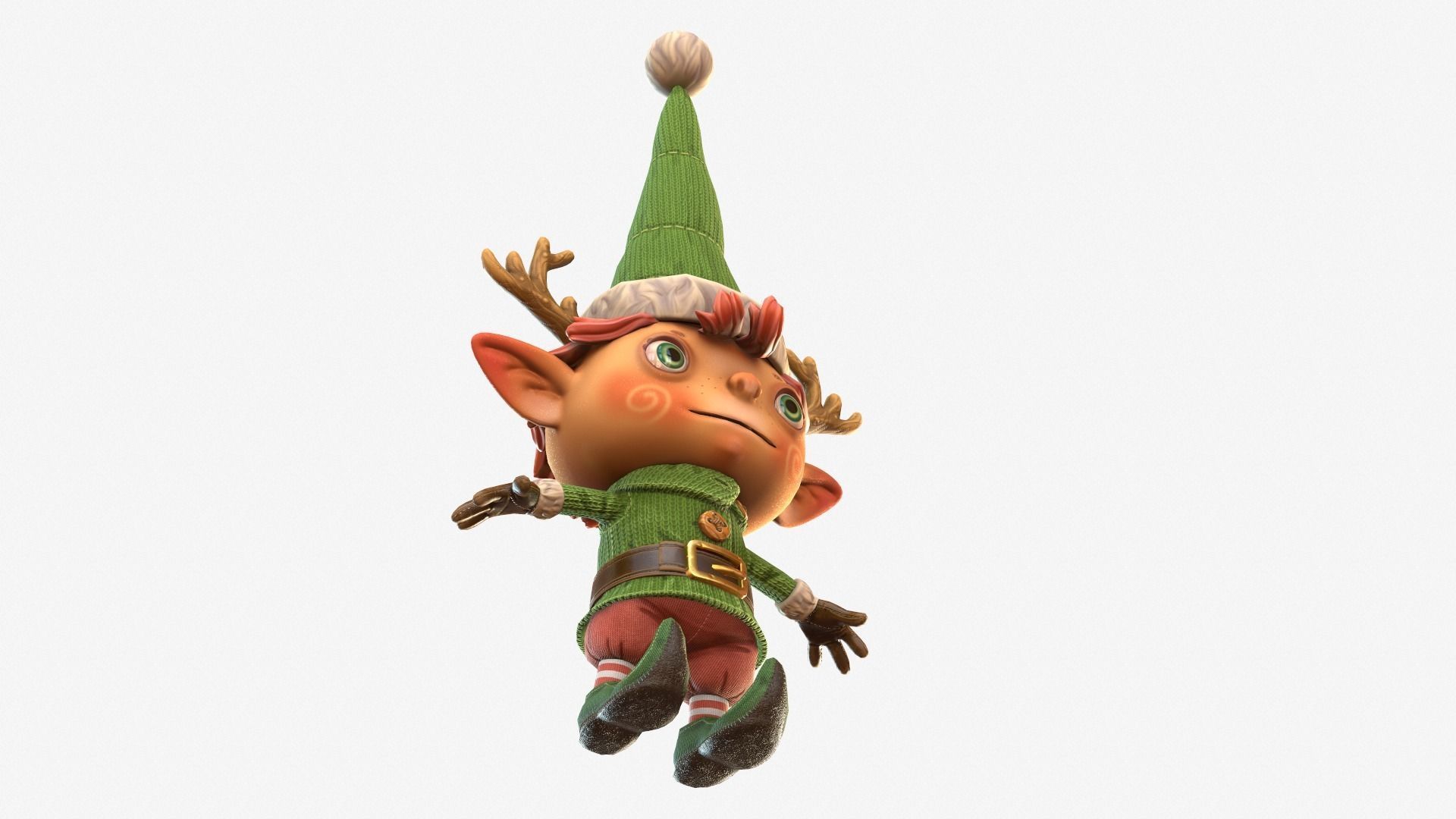 Christmas elf  Low-poly 3D model_43