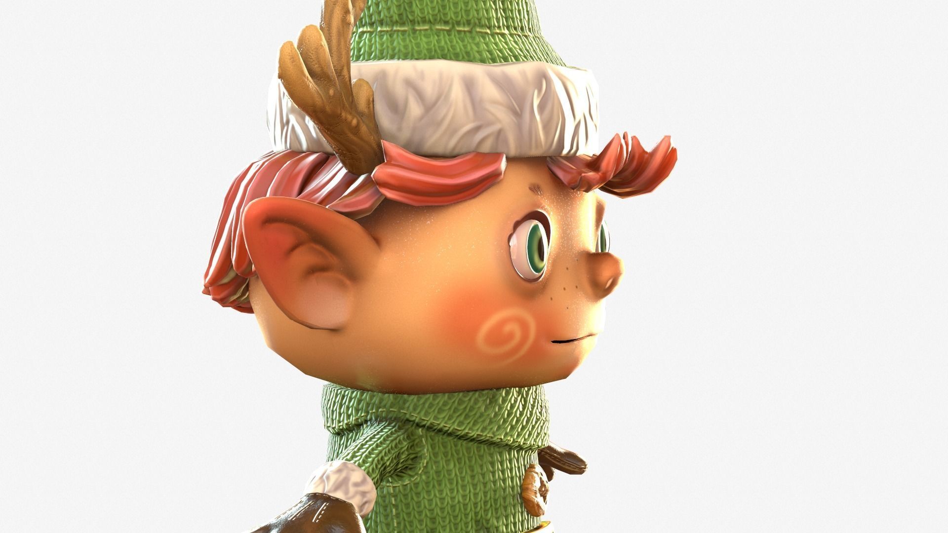 Christmas elf  Low-poly 3D model_24