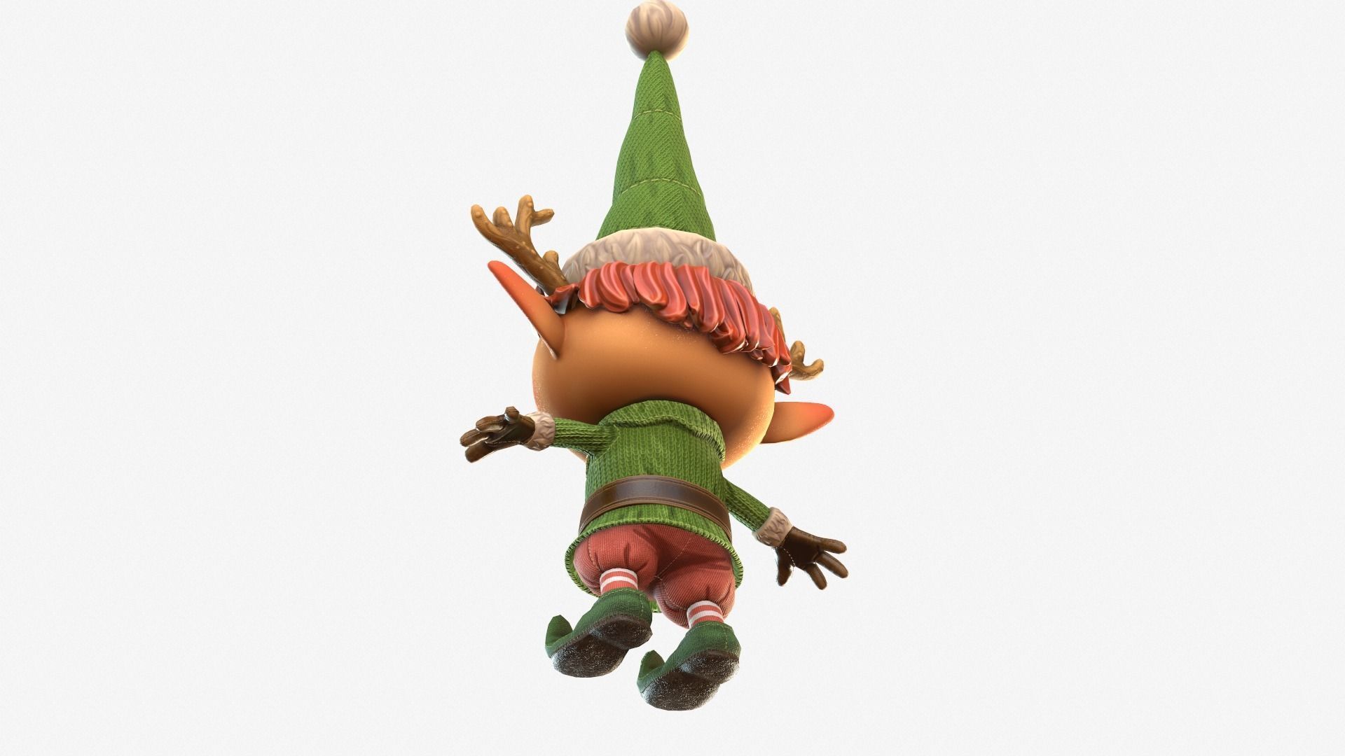 Christmas elf  Low-poly 3D model_48