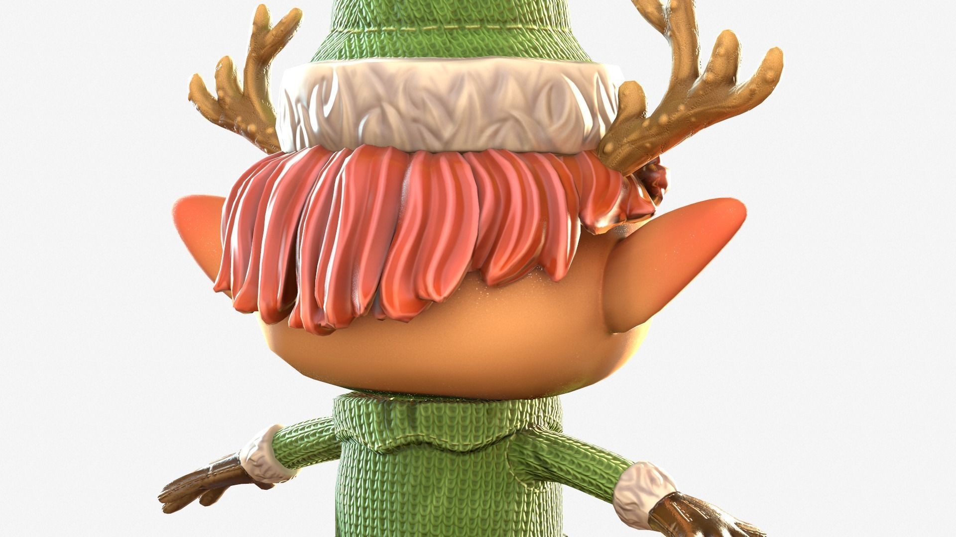 Christmas elf  Low-poly 3D model_26
