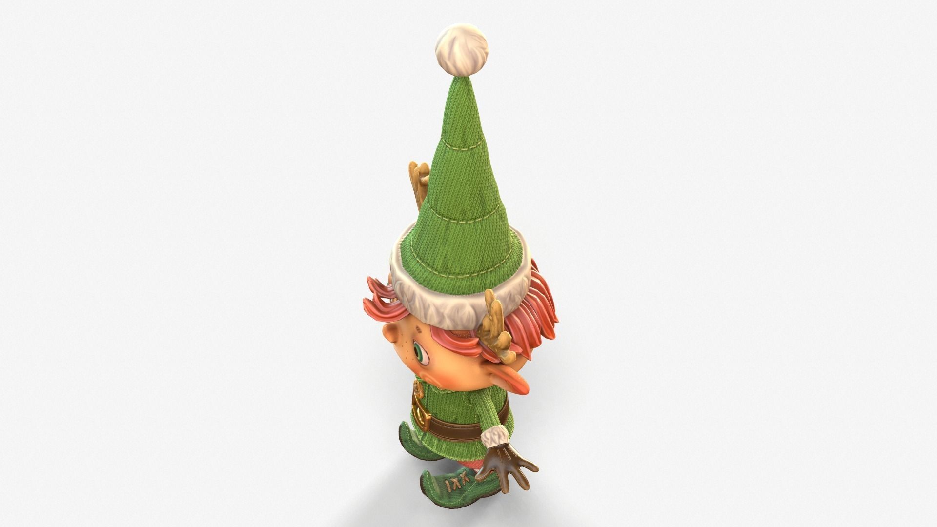 Christmas elf  Low-poly 3D model_40