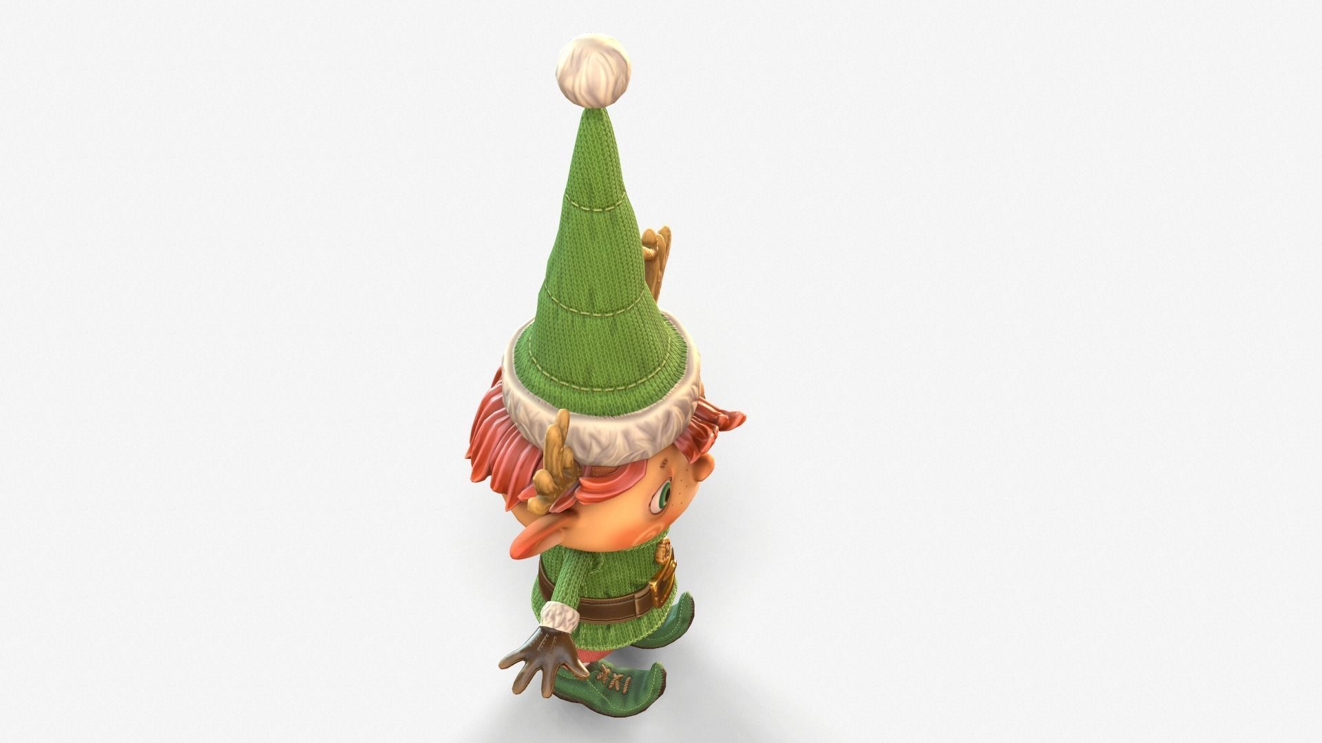 Christmas elf  Low-poly 3D model_34
