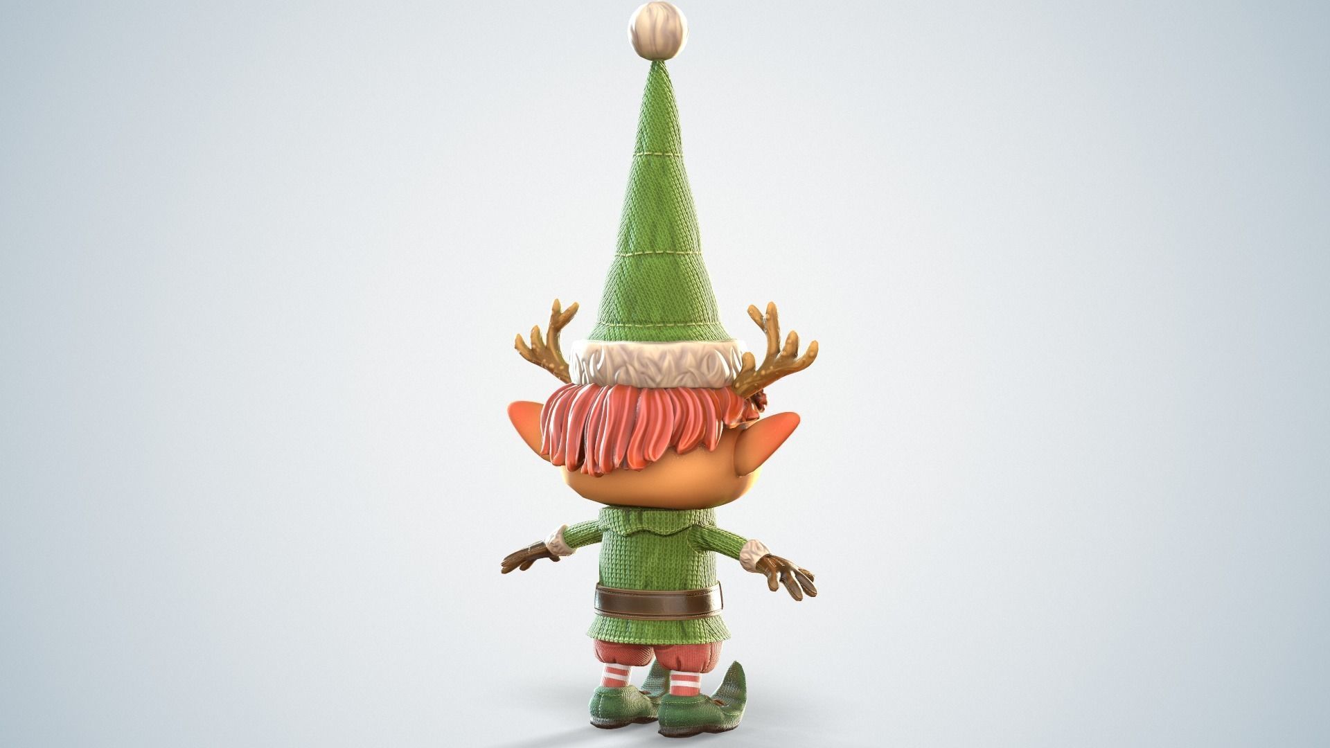 Christmas elf  Low-poly 3D model_6